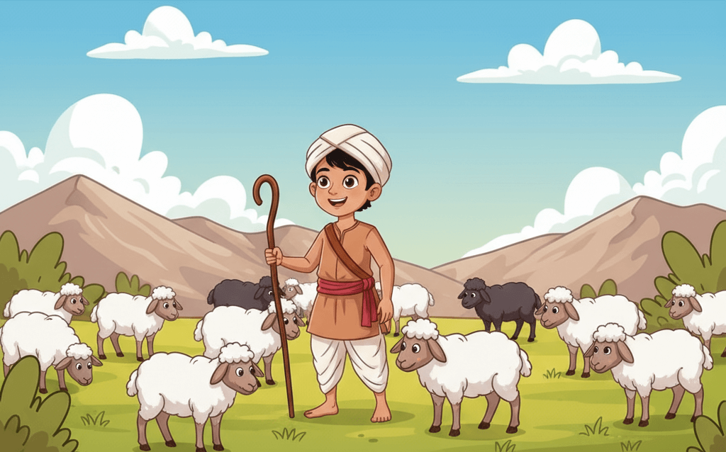 Bengali stories in English Script - Story 3: The shepherd boy and the wolf